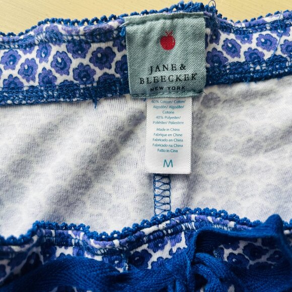 Jane & Bleeker New York Purple Floral Cotton Blend Sleep Shorts Size Medium - Picture 2 of 7